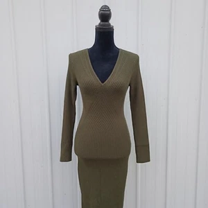 Sass Bide Run The Night Women Dress Green Knit Bodycon Midi Size 6 Size 8 - Picture 1 of 16