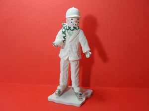 Ceramic Snowman Figurine - Ski Winter Christmas Cold - On Base 8-1/2" - Picture 1 of 6