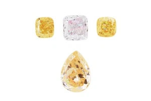 0.60ct - 4 Natural Loose Diamond Set Orange Pink Cushion Pear VS2-SI2 Clarity - Picture 1 of 6