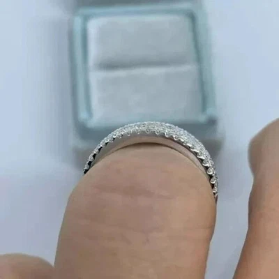 Обручальное кольцо 3 карата огранки багет Lab Created Diamondz Eternity белое золото 14 карат pltd - Изображение 1 из 4