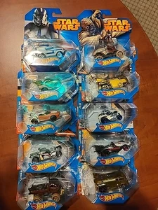 Hot Wheels Star Wars Character Car Lot of 10 Yoda Vader C-3po Mattel 2014 - Picture 1 of 7