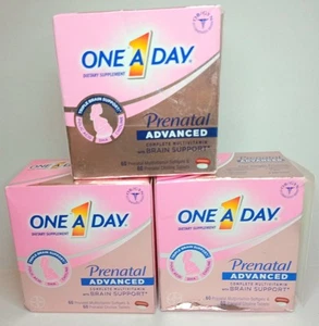 3x One A Day Prenatal Advanced 60 Prenatal Multivitamin & 60 Choline EXP 5/2025 - Picture 1 of 4