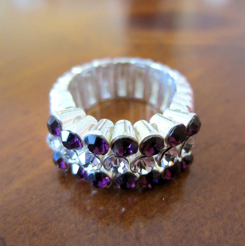PURPLE CRYSTAL STRETCH RING spirit jewelry Kansas State University KSU Wildcats Cover