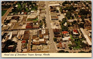 Vtg Tarpon Springs Florida FL Aerial View Downtown City 1960s Chrome Postcard - Picture 1 of 2