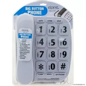 BIG BUTTON LANDLINE HOME CORDED TELEPHONE LARGE JUMBO ELDERLY FRAIL DESK WALL - Picture 1 of 3