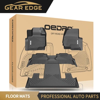 3 Rows Floor Mats For 2018-2025 Ford Expedition TPE Carpets Liners All-Weather - Image 1 of 4