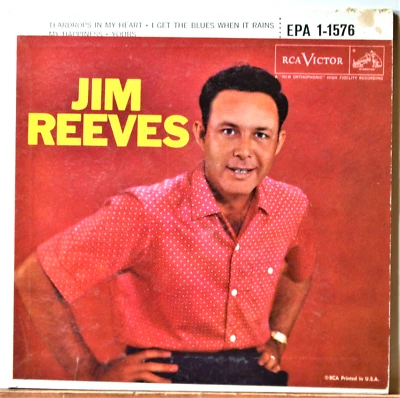 Jim Reeves S/T Self-Titled Teardrops in My Heart 45 EP 7" Vinyl COVER ONLY - Image 1 of 3