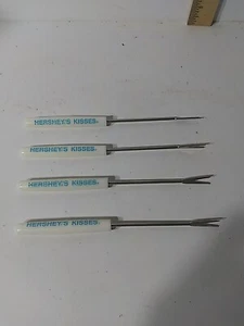 Hershey's Kisses Fondue Forks Set of 4 White Plastic Handle 7in  - Picture 1 of 2