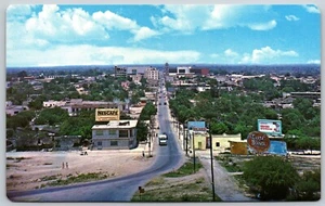 Postcard Mexico Tamaulipas Ciudad Victoria Nescafe Bacardi Coca Cola Signs - Imagen 1 de 2