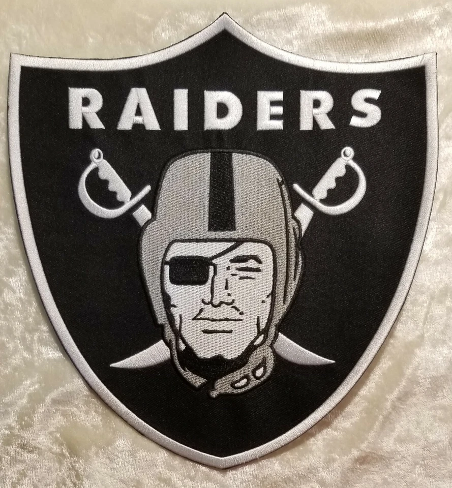 Las Vegas Raiders HUGE 9" Iron or Sew On Embroidered Patch ~Free Shipping!