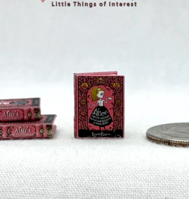 1:24 Scale Book ALICES ADVENTURES IN WONDERLAND Illustrated Miniature Book 1/2" - Image 1 of 4