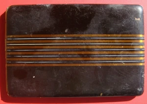ANTIGUO ESTUCHE PARA CIGARRILLOS ART DECO NEGRO Y DORADO LATÓN SUPERIOR - Imagen 1 de 18