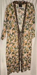 A Pea in the Pod 100% Floral Italian Silk Med KIMONO WRAP ROBE made with LIBERTY - Picture 1 of 14