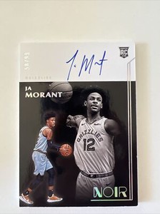 2019-20 Panini Noir Ja Morant RC Rookie AUTO 50/99 Memphis Grizzlies