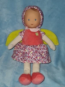 Corolle Fairy Wings Plush Baby Doll Pink Yellow Floral Dress 12" Vinyl Face 2017 - Picture 1 of 3