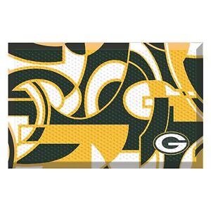 NEW NFL Green Bay Packer Quick Snap Rubber Doormat 19”x30” NON Skid Raised Nibs
