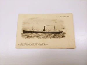 Antique Post Card CLYDE Steamship Co. SS COMANCHE - Posted / 1c Stamp - Picture 1 of 3
