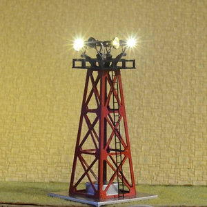 1 x HO tower light LED made yard light spot working assembled metal food #R2 - Picture 1 of 6