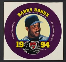 1994 King B Collector's Edition Discs #24 BARRY BONDS Square Uncut Proof card SP