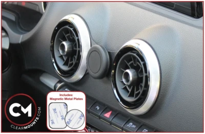 Soporte magnético de bajo perfil con soportes transparentes para teléfono - Audi Q2 2017-2025 Foto 1 de 4