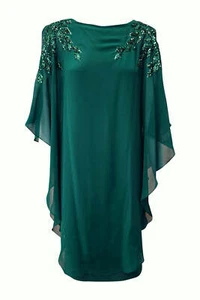 Montique Emerald Green Sequin Dress AU 10 Chiffon Overlay Formal - Bild 1 von 5