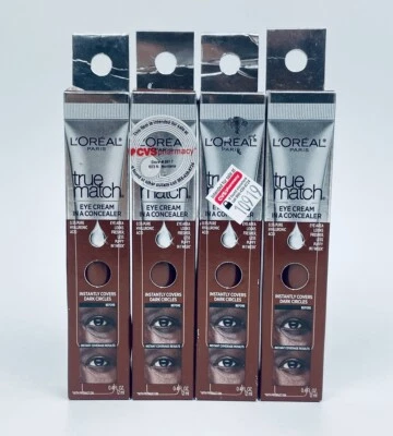 Lot of 4 L'Oreal Paris True Match EyeCream in a Concealer - C9-10 Deep - Image 1 of 4