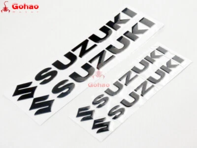 4x 3D Cromo Negro Gel Suave Resina Tanque de Combustible Carenado/Guardabarros Emblema Insignia Calcomanía Foto 1 de 4