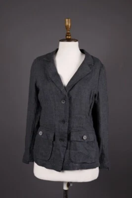 GRIZAS Gray Two Button Linen Tweed Lightweight Blazer Jacket Size S - Image 1 of 4