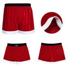 Mens Flannel Christmas Santa Claus Costume Festival Holiday Boxer Shorts Trunks