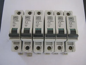 MK LN 5906s B6 LN5910s B10 LN5916s B16 LN5920s B20 LN5932s B32 LN5945s B45 MCB'S - Photo 1 sur 4