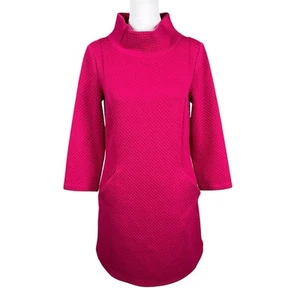 Boden 2R Etuikleid rosa fuchsia Struktur Strick Langarm hochgeschlossen mit Taschen - Bild 1 von 15