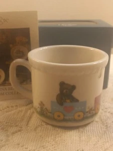 Vintage Lenox Chinabear Mug, Heirloom Collection Teddy Bear W/ Trains Childs Cup - Picture 1 of 11