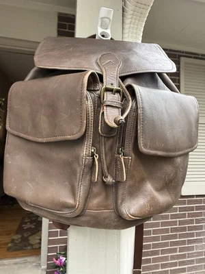 LL Bean Vintage Leather Rucksack - Image 1 of 4