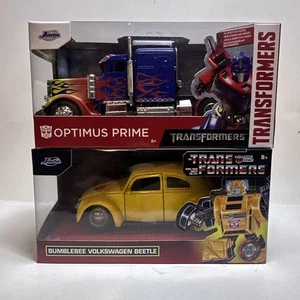 Jada Toys Transformers Optimus Prime Die Cast Truck NIB & Bumblebee 2 Vehicles - Picture 1 of 4