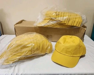 Vintage Blank Hat Cap Toppers Brand 90s Mustard Yellow New 24/box - Picture 1 of 5