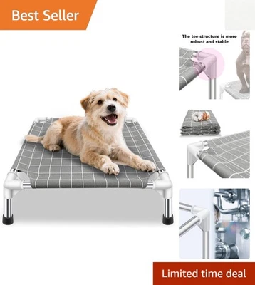 Elegant Elevated Dog Bed for Small Breeds - Indoor & Outdoor Comfort 20"x20" - Image 1 of 4