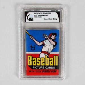 1977 Topps Baseball ungeöffnet Wax Pack GAI 9.5 Gem Mint - Bild 1 von 2