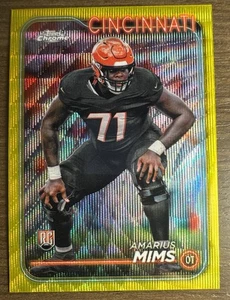 2024 Topps Chrome #271 Amarius Mims Yellow Wave Refractor #’d 27/75 NM-MT - Picture 1 of 2