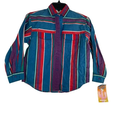 VTG Deadstock Wrangler Painted Desert stripped western button down Boys Medium - Image 1 of 4