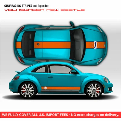 GULF Le Mans Racing Stripes kit and logos for VW New Beetle - Image 1 of 4