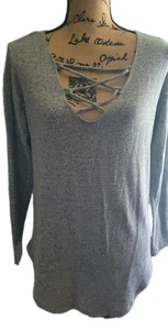 American Eagle Soft & Sexy Plush Shirt Black/White Long Sleeve Size Medium - Picture 1 of 3