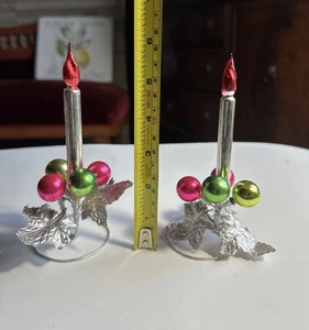 "De colección Candelabro Vidrio Mercurio Hojas de Lámina de Plata 5 1/2"" Adorno de Mesa Japón" - Imagen 1 de 6