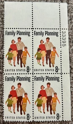 Scott #1455 Family Planning, 1972 US 8¢ Block of 4, MNH/OG, VF/XF - Image 1 of 2