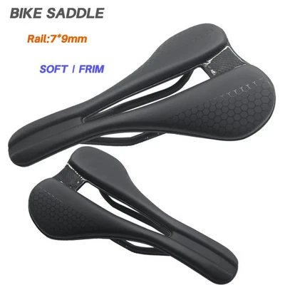 Sillín de carbono MTB/Road Bike Sillín Cuero Carbono Cojines Rieles Asiento de bicicleta Foto 1 de 4