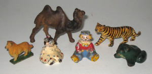 Lot of 6 Antique Cast Iron Animals & Figures Kilgore Arcade Kenton #D23