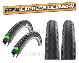 PAIR SCHWALBE MARATHON 700 x 23c Greenguard Puncture Resistant Bike Cycle TYRES - Picture 1 of 10