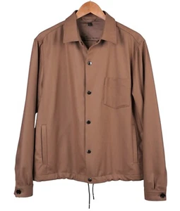 RECIENTE Chaqueta Abrigo Hugo Boss Franela Camel Ligera Lana Calce Ajustado 40 R - Imagen 1 de 13