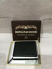 Brunhide Leather Purse Wallet Brand New with RFID Security Protection - Black