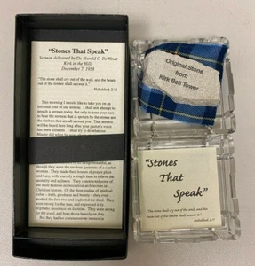 STONES THAT SPEAK ORIGINAL STONE FROM KIRK BELL TOWER, ITALIAN RCR CRYSTAL CASE - Picture 1 of 8