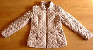 MODA Jacke Damen gesteppt Bundlang beige Größe UK 12 EU 40 - Bild 1 von 12